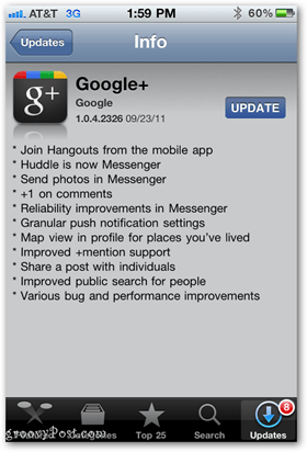 Google+ App Update für iPhone und andere iOS-Geräte