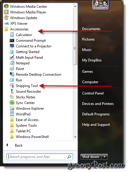 Machen Sie Screenshots mit Windows 7 mit dem Snipping Tool