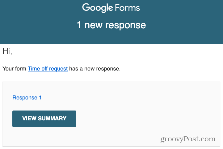 E-Mail-Benachrichtigung zu Google Forms-Antworten