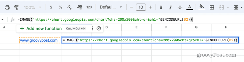 Google Sheets-Code zum Generieren von QR-Code