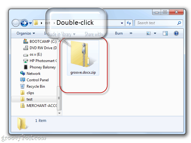 Öffnen einer docx-Datei als Ordner