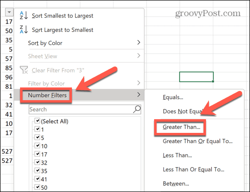 Excel-Filter einrichten
