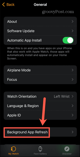 Apple Watch Hintergrund-App aktualisieren