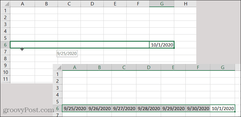 Excel AutoFill-Datum rückwärts