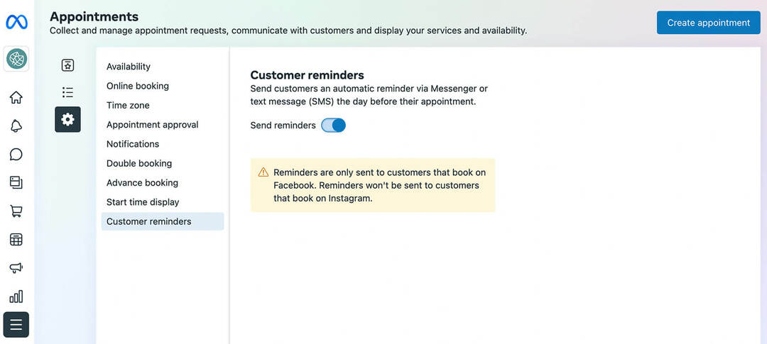 wie-man-gebuchte-termine-oder-reservierungen-durch-meta-business-suite-send-reminders-panel-click-settings-tab-select-customer-reminders-click-toggle-to-enable-example- 19