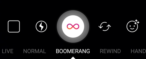 Mit Boomerang wird eine Reihe von Fotos in ein sich wiederholendes Video umgewandelt.