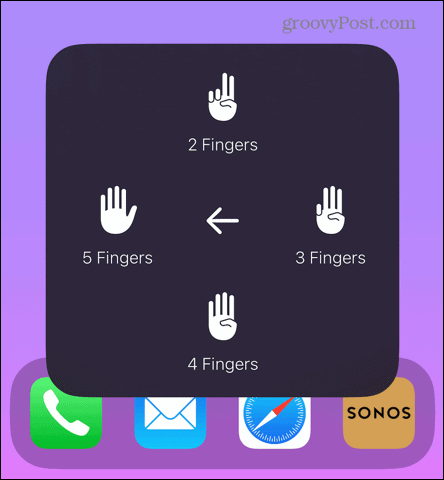 Assistive Touch Wählen Sie die Anzahl der Finger aus