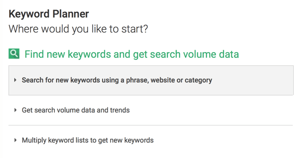 Verwenden Sie den Google Keyword Planner, um nach Keywords zu suchen, die Sie Ihrer Videobeschreibung hinzufügen können.