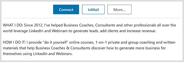 John Nemos LinkedIn-Profil zeigt an, was er tut und wie er es tut.