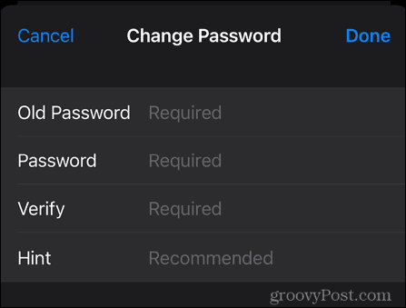 iphone notizen passwort ändern