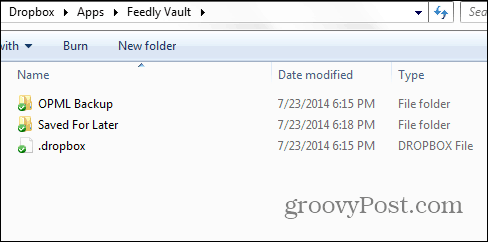 Feedly Beta Dropbox Vault fertig