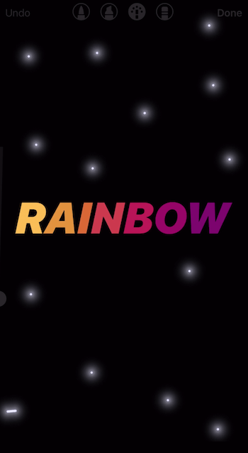 Erstelle Regenbogentext in Instagram Stories