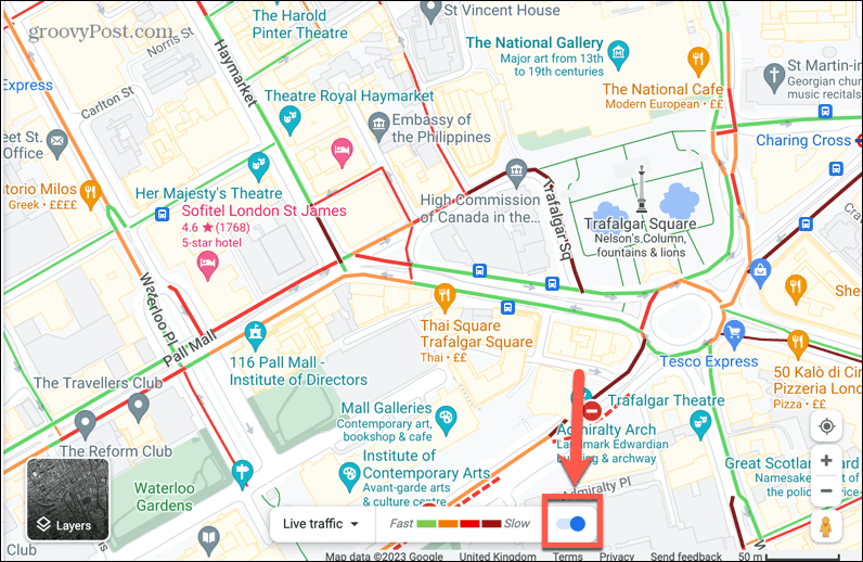 Google Maps Live-Verkehr umschalten