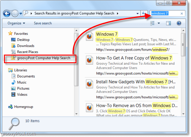 Verwenden Sie einen Suchconnector für Ihre Favoritenliste, um einen Remotestandort in Windows 7 zu durchsuchen, der nicht Teil Ihres Systems ist