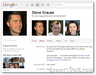 Steve Krause Google + Profil aktualisiert Datenschutz