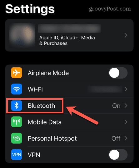 iPhone Bluetooth-Menü
