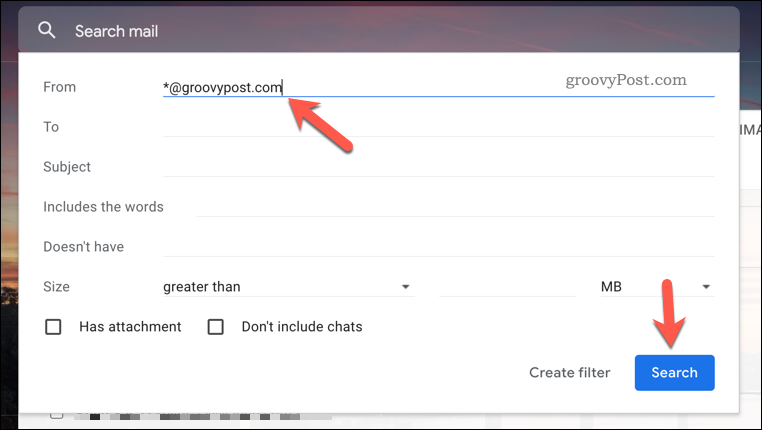 Erstellen einer neuen Filterregel in Gmail