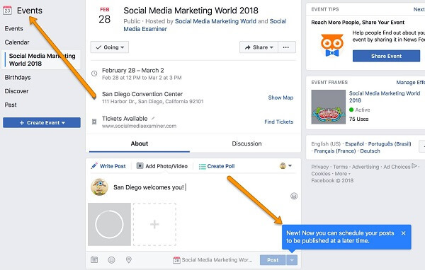  Facebook erleichtert Administratoren und Eventerstellern jetzt das Planen und Planen von Posts auf ihren Facebook-Eventseiten.
