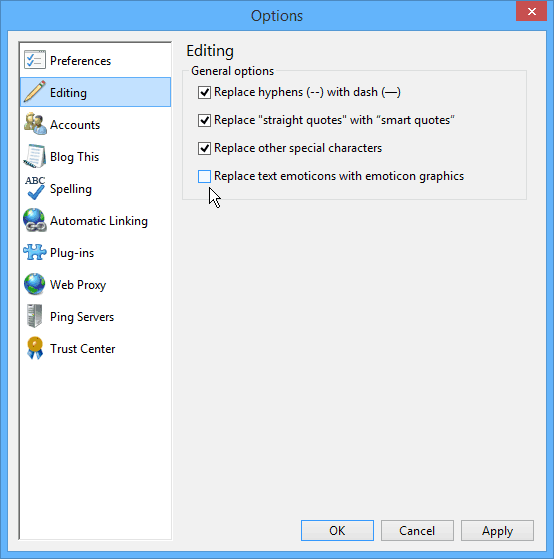 Windows Live Writer-Bearbeitung