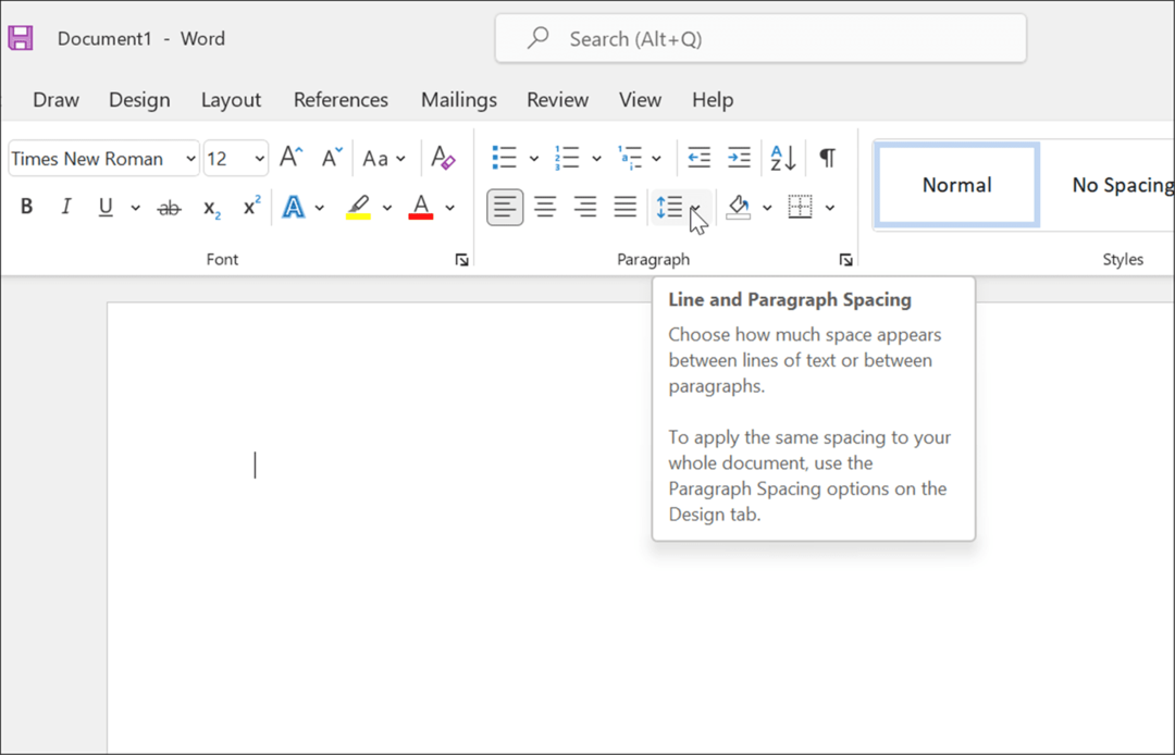 Abstandsformat apa-Stil in Microsoft Word