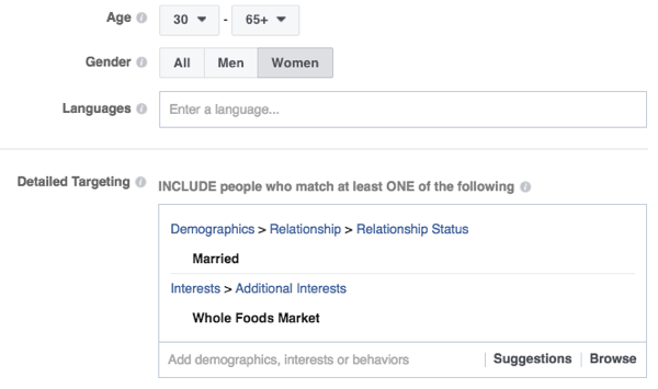 Die Targeting-Funktionen von Facebook sind robust.