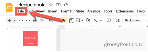 Google Slides Dateimenü