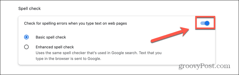 Möglicherweise müssen Sie die integrierte Rechtschreibprüfung in Chrome deaktivieren, wenn die Rechtschreibprüfung von Google Docs nicht funktioniert