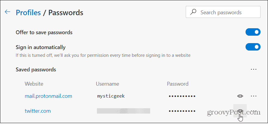 Passwort anzeigen