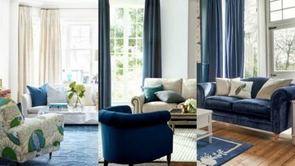 Stilvolle Vorschläge für dunkelblaue Sofadekoration
