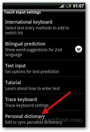 Wörterbuch hinzufügen Android 4