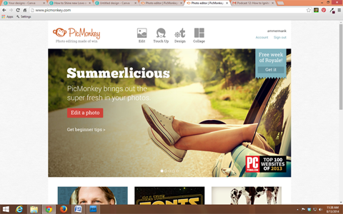 picmonkey Homepage