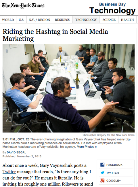 New York Times reitet den Hashtag