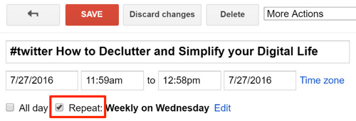 Google Kalenderereignis wiederholen