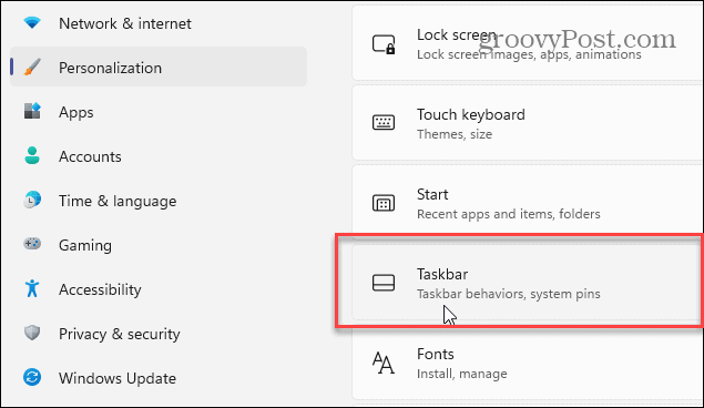 Taskleisteneinstellungen Windows 11