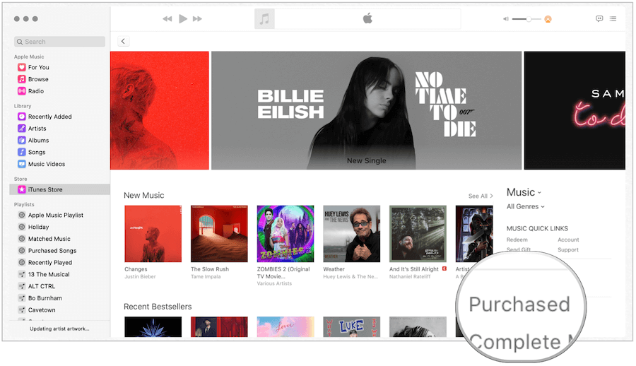 iTunes auf dem Mac gekauft