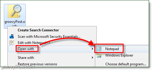 Öffnen Sie einen Suchconnector mit Editor, um ihn in Windows 7 zu bearbeiten