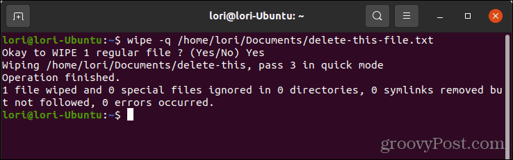 Löschen Sie eine Datei sicher, indem Sie unter Linux im Schnellmodus löschen