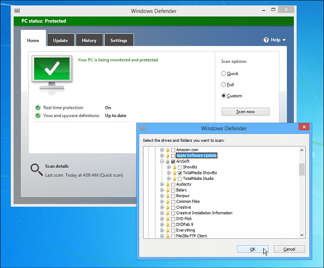 Benutzerdefinierter Windows Defender-Scan