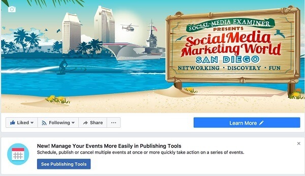 Facebook erleichtert die Verwaltung von Facebook-Ereignissen von einer Seite in Publishing Tools aus.