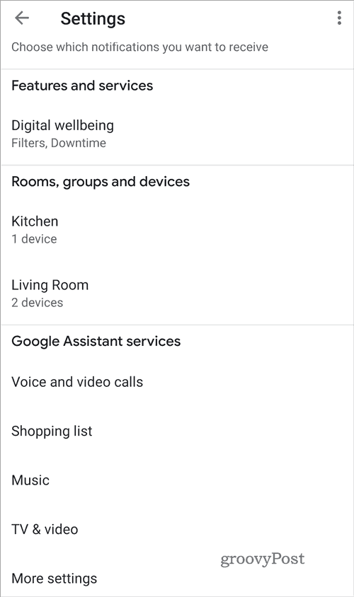 Google Home-Einstellungen