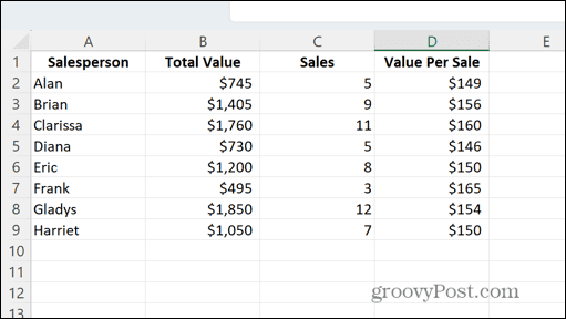 Letzte Spaltenreihenfolge in Excel