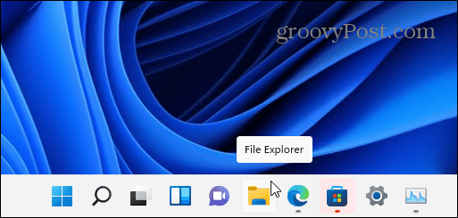 Taskleiste mit Datei-Explorer-Symbol