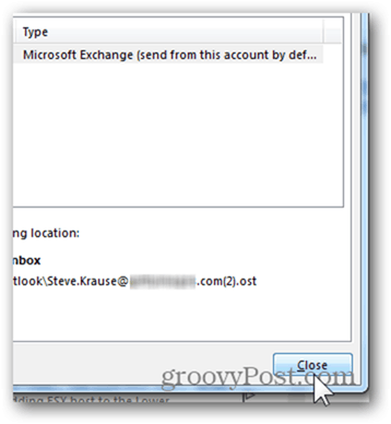 Mailbox Outlook 2013 hinzufügen - Klicken Sie auf Schließen