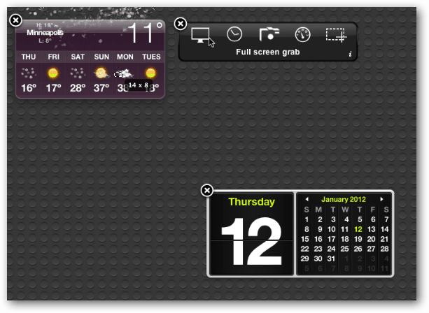 Dashboard-Kalender OS X.