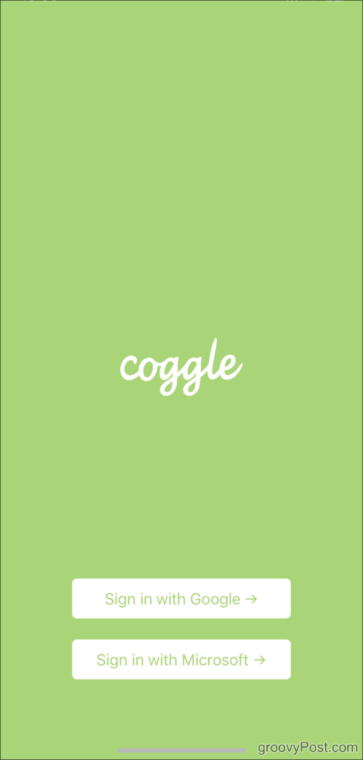 Coggle-Hauptbildschirm