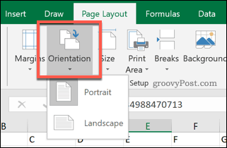 Optionen für die Ausrichtung von Excel-Seiten