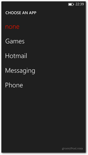 Windows Phone 8-Sperrbildschirm anpassen App auswählen, um den Schnellstatus anzuzeigen