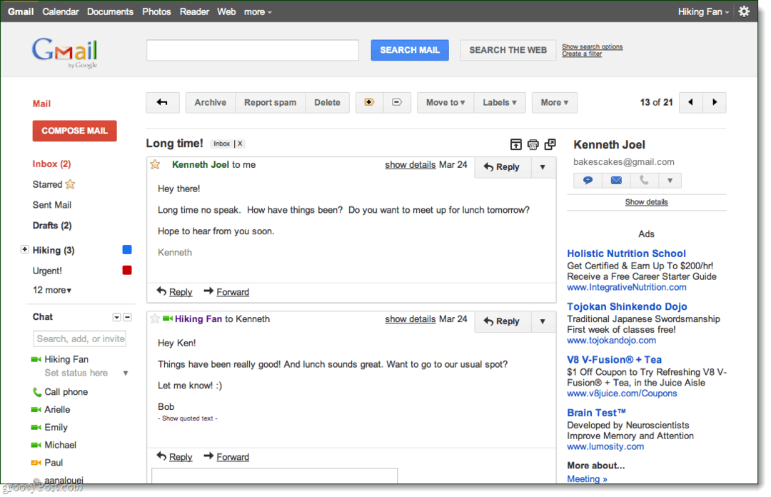 Gmail-Vorschau-Konversationsthema