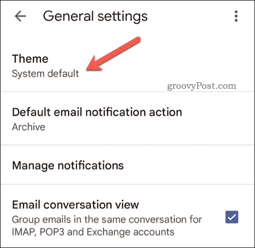 Wählen Sie das mobile Gmail-Design aus