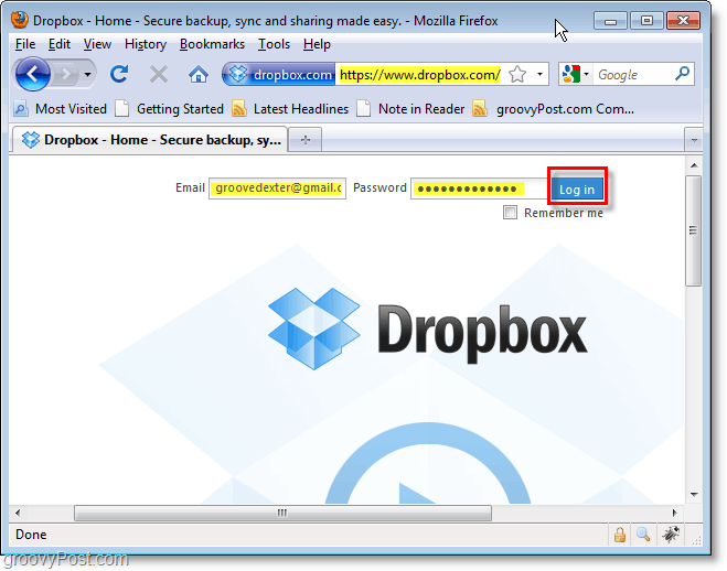 Dropbox-Screenshot - Melden Sie sich bei Dropbox an